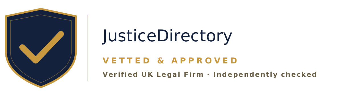 JusticeDirectory Vetted & Approved Badge